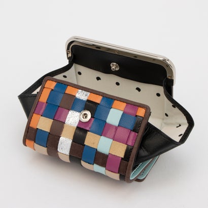 ツモリチサト キャリー tsumori chisato CARRY チェックメッシュ 3つ折り ミニ財布 （ネイビー）｜詳細画像