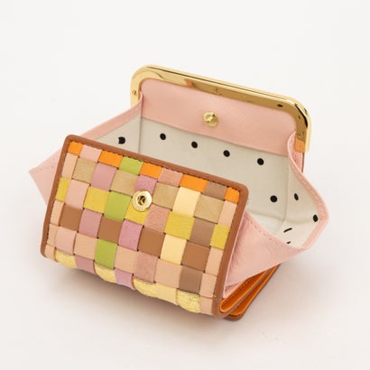 ツモリチサト キャリー tsumori chisato CARRY チェックメッシュ 3つ折り ミニ財布 （ピンク）｜詳細画像