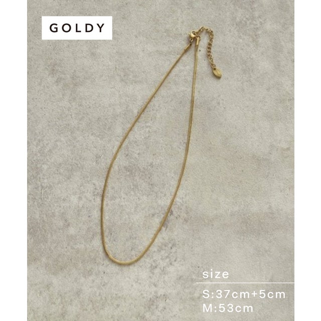 【GOLDY】ユニセックス スネーク チェーン ステンレス ネックレス ゴールド シルバー アクセサリー 3230209 （ゴールド）