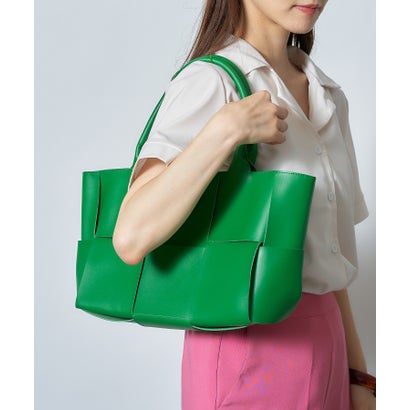 【SETUP7】「大人上品」「A4ファイル収納可」イントレチャート メッシュ フェイクレザー トートバッグ SCCH181 （グリーン）｜詳細画像