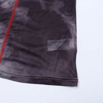 メゾンブリーズレヴール MAISON BREEZE reveur 袖口配色プリントチュールトップ trc （グレイッシュベージュ）｜詳細画像