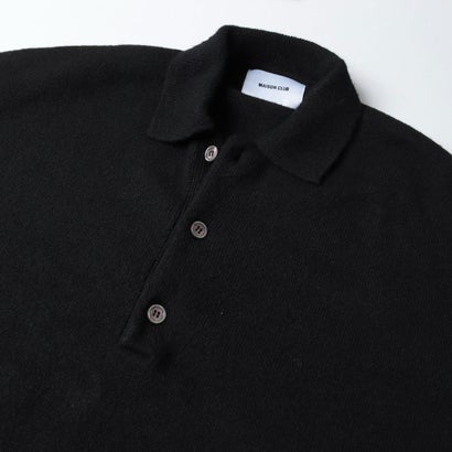 Wool Over Knit Polo / ウールオーバーニットポロ KKP （ブラック）｜詳細画像