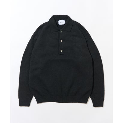 Wool Over Knit Polo / ウールオーバーニットポロ KKP （ブラック）｜詳細画像