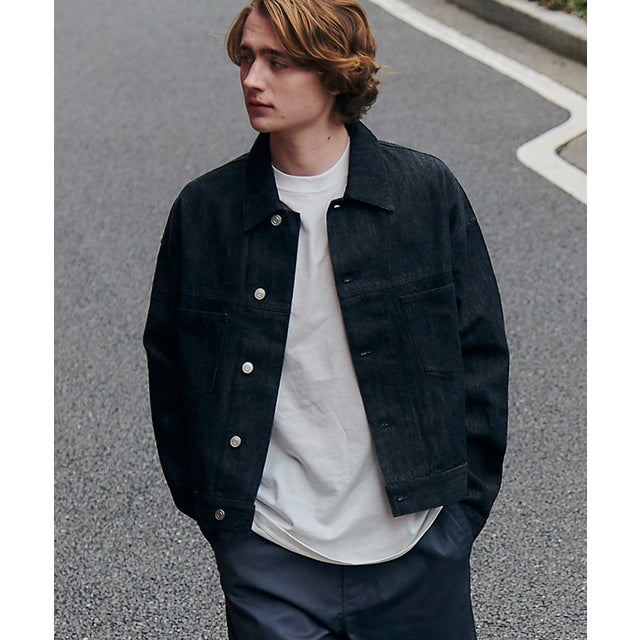 Boxy fit Denim Jacket / ボクシーフィットデニムジャケット ショート丈 クロップド丈 （ブラック）
