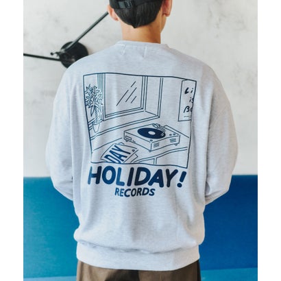 メゾンクラブ MAISON CLUB Record Graphic Sweat / レコード グラフィック スウェット【韓国デザイン】 NEO （グレー）｜詳細画像