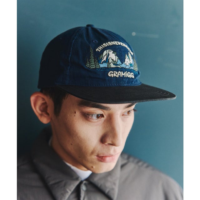Mountain Embroidery Cap/マウンテン エンブロイダリー キャップ 【韓国デザイン】 NEO （ネイビー）