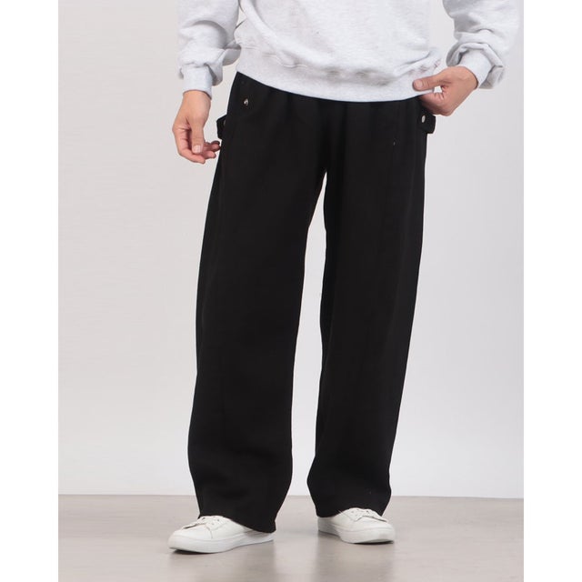 Washed Twill Utility Easy Pants / ウォッシュド ツイル ユーティリティ イージーパンツ【韓国デザイン】 NEO （ブラック）