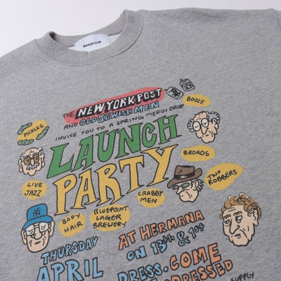 Launch Party Graphic Sweatshirt / ローンチパーティー グラフィック スウェットシャツ【韓国デザイン】 NEO （グレー）｜詳細画像