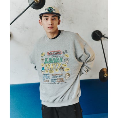 Launch Party Graphic Sweatshirt / ローンチパーティー グラフィック スウェットシャツ【韓国デザイン】 NEO （グレー）｜詳細画像