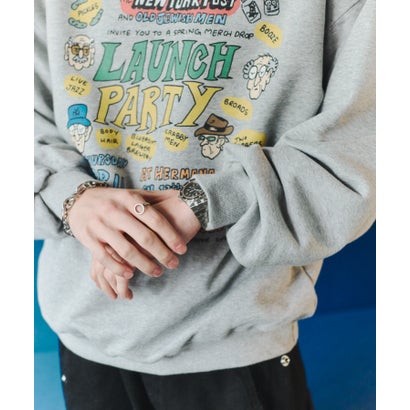 Launch Party Graphic Sweatshirt / ローンチパーティー グラフィック スウェットシャツ【韓国デザイン】 NEO （グレー）｜詳細画像
