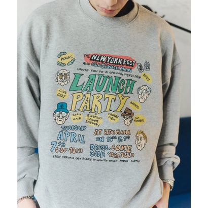 Launch Party Graphic Sweatshirt / ローンチパーティー グラフィック スウェットシャツ【韓国デザイン】 NEO （グレー）｜詳細画像