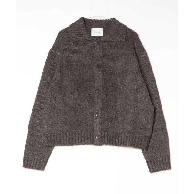 Brushed Knit Collar Cardigan / ブラッシュド ニットカラー カーディガン 【韓国デザイン】 NEO （ブラウン）