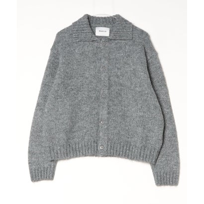 メゾンクラブ MAISON CLUB Brushed Knit Collar Cardigan / ブラッシュド ニットカラー カーディガン 【韓国デザイン】 NEO （グレー）｜詳細画像