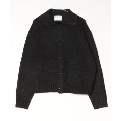 Brushed Knit Collar Cardigan / ブラッシュド ニットカラー カーディガン 【韓国デザイン】 NEO （ブラック）｜詳細画像