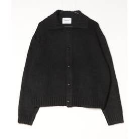 Brushed Knit Collar Cardigan / ブラッシュド ニットカラー カーディガン 【韓国デザイン】 NEO （ブラック）