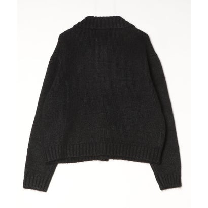 メゾンクラブ MAISON CLUB Brushed Knit Collar Cardigan / ブラッシュド ニットカラー カーディガン 【韓国デザイン】 NEO （ネイビー）｜詳細画像