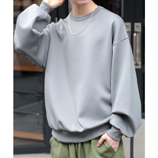 【SETUP7】ESSENTIALS Super smooth cardboard sweater ダンボールスウェット トレーナー スウェット 長袖 （グレー）