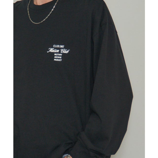 Logo Print Over Size long sleeve Tee オーバーサイズロンTee （ブラック系その他3）
