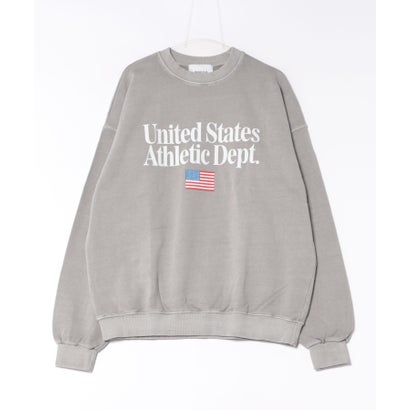 Vintage Wash Athletic Graphic Sweatshirt / ヴィンテージウォッシュ アスレチック グラフィック スウェットシャツ 【韓国デザイン】 NEO （グレー）｜詳細画像