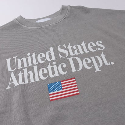 Vintage Wash Athletic Graphic Sweatshirt / ヴィンテージウォッシュ アスレチック グラフィック スウェットシャツ 【韓国デザイン】 NEO （グレー）｜詳細画像