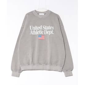 Vintage Wash Athletic Graphic Sweatshirt / ヴィンテージウォッシュ アスレチック グラフィック スウェットシャツ 【韓国デザイン】 NEO （グレー）