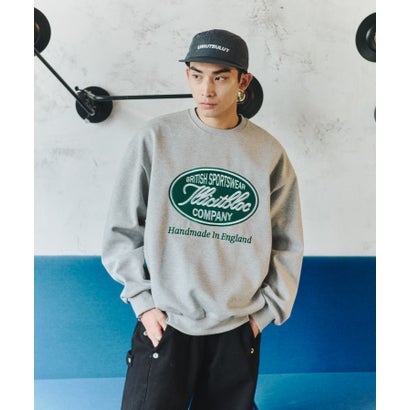 British Sportswear Embroidery Sweatshirt/ブリティッシュスポーツウェア エンブロイダリー スウェットシャツ【韓国デザイン】NEO （ライトグレー）｜詳細画像