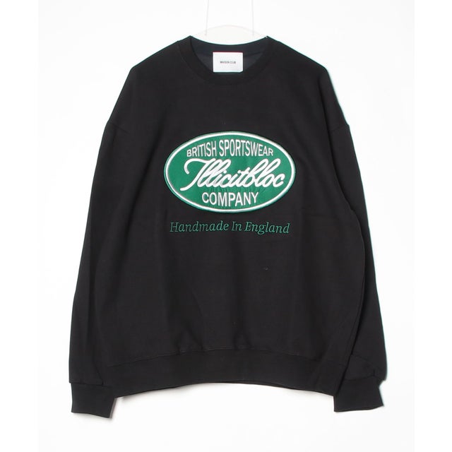 British Sportswear Embroidery Sweatshirt/ブリティッシュスポーツウェア エンブロイダリー スウェットシャツ【韓国デザイン】NEO （ブラック）