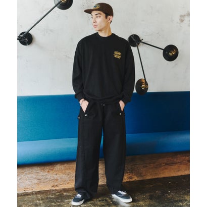 Label Back Print Sweat / ラベル バックプリント スウェット 【韓国デザイン】 NEO （ブラック）｜詳細画像