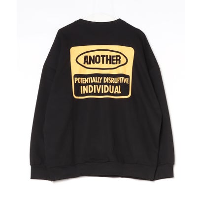 Label Back Print Sweat / ラベル バックプリント スウェット 【韓国デザイン】 NEO （ブラック）｜詳細画像