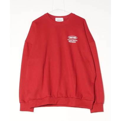 Label Back Print Sweat / ラベル バックプリント スウェット 【韓国デザイン】 NEO （レッド）｜詳細画像
