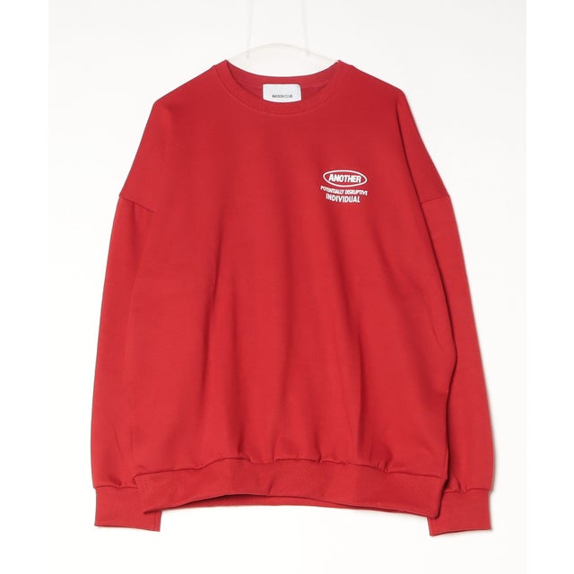 Label Back Print Sweat / ラベル バックプリント スウェット 【韓国デザイン】 NEO （レッド）