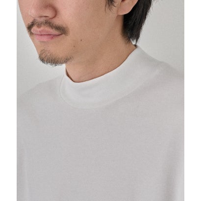 メゾンクラブ MAISON CLUB Smooth Comfort Mock Neck Tee with Thumbhole WILL （ホワイト）｜詳細画像