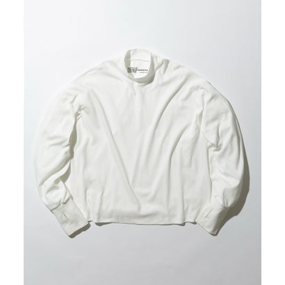 メゾンクラブ MAISON CLUB Smooth Comfort Mock Neck Tee with Thumbhole WILL （ホワイト）｜詳細画像