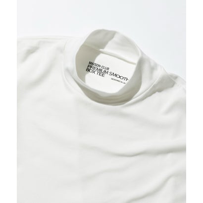 メゾンクラブ MAISON CLUB Smooth Comfort Mock Neck Tee with Thumbhole WILL （ホワイト）｜詳細画像