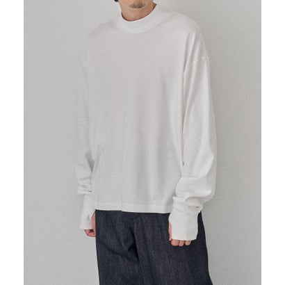 メゾンクラブ MAISON CLUB Smooth Comfort Mock Neck Tee with Thumbhole WILL （ホワイト）｜詳細画像