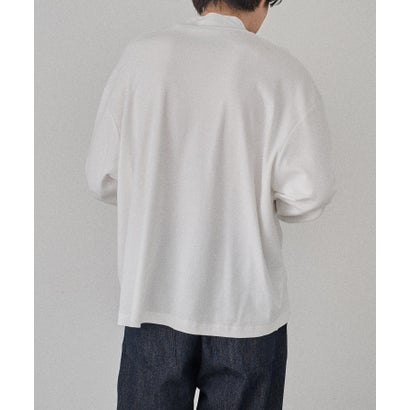 メゾンクラブ MAISON CLUB Smooth Comfort Mock Neck Tee with Thumbhole WILL （ホワイト）｜詳細画像