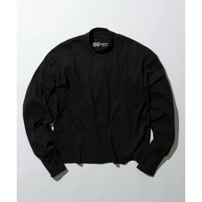 メゾンクラブ MAISON CLUB Smooth Comfort Mock Neck Tee with Thumbhole WILL （ブラック）｜詳細画像