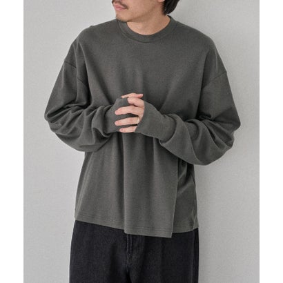 Smooth Comfort Crew Neck Tee with Thumbhole WILL （チャコールグレー）｜詳細画像