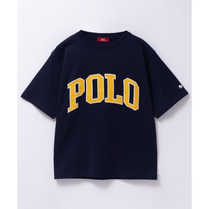 ワッペンクロップドTシャツ （ネイビー×パープル）｜詳細画像