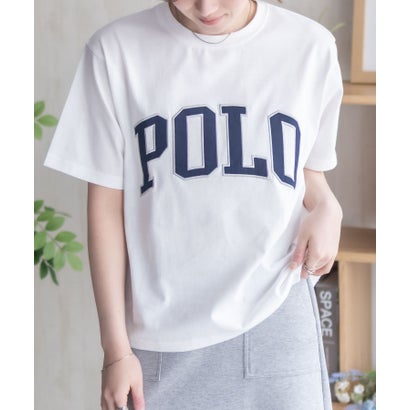 ワッペンクロップドTシャツ （ネイビー×パープル）｜詳細画像
