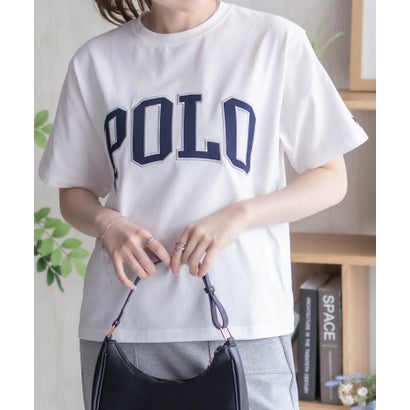 ワッペンクロップドTシャツ （ネイビー×パープル）｜詳細画像