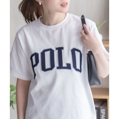 ワッペンクロップドTシャツ （ネイビー×パープル）｜詳細画像