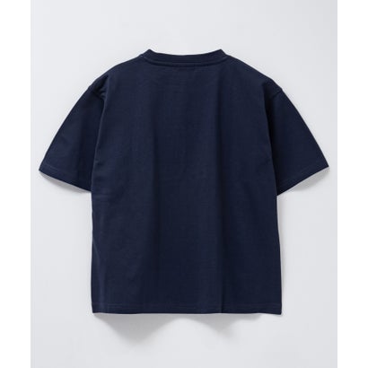 ワッペンクロップドTシャツ （ネイビー×パープル）｜詳細画像
