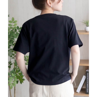 ワッペンクロップドTシャツ （ネイビー×パープル）｜詳細画像