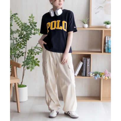 ワッペンクロップドTシャツ （ネイビー×パープル）｜詳細画像
