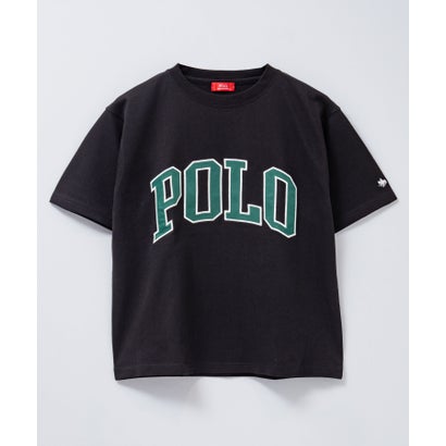 ワッペンクロップドTシャツ （ネイビー×パープル）｜詳細画像