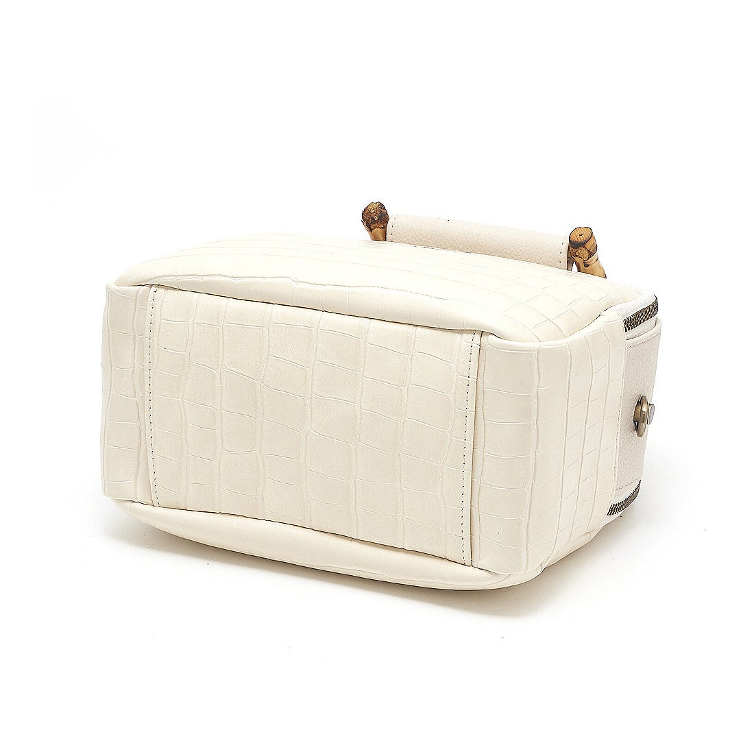 アングリッド Ungrid クロコ風型押しバンブーハンドバッグ （BEIGE 