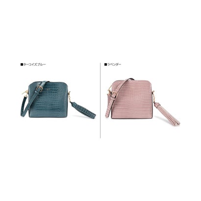 バッグ ショルダーバッグ レディース SHINY SMALL CROCO BIG TASSEL BAG ブラック UNG-51470｜詳細画像