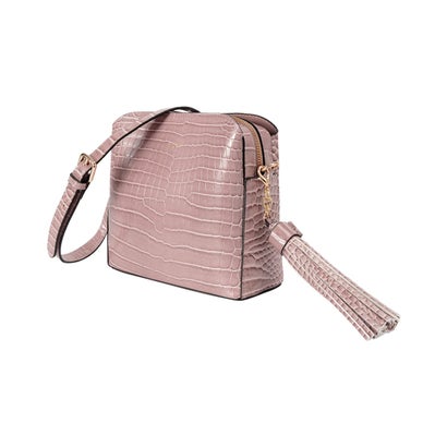 バッグ ショルダーバッグ レディース SHINY SMALL CROCO BIG TASSEL BAG ブラック UNG-51470｜詳細画像