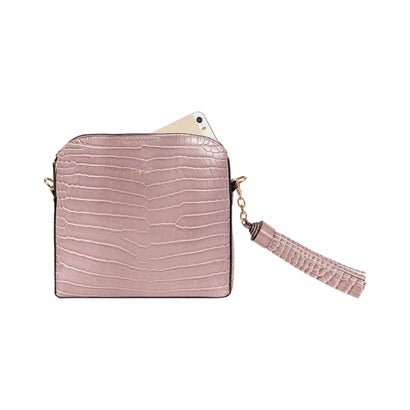 バッグ ショルダーバッグ レディース SHINY SMALL CROCO BIG TASSEL BAG ブラック UNG-51470｜詳細画像